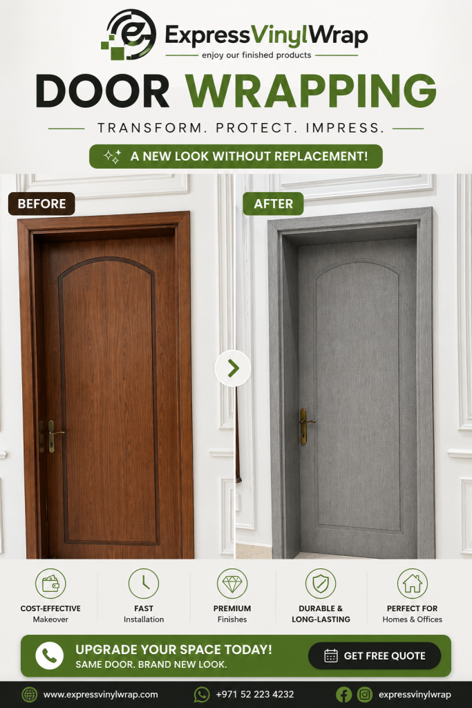 Wooden Entrance Door Wrapping