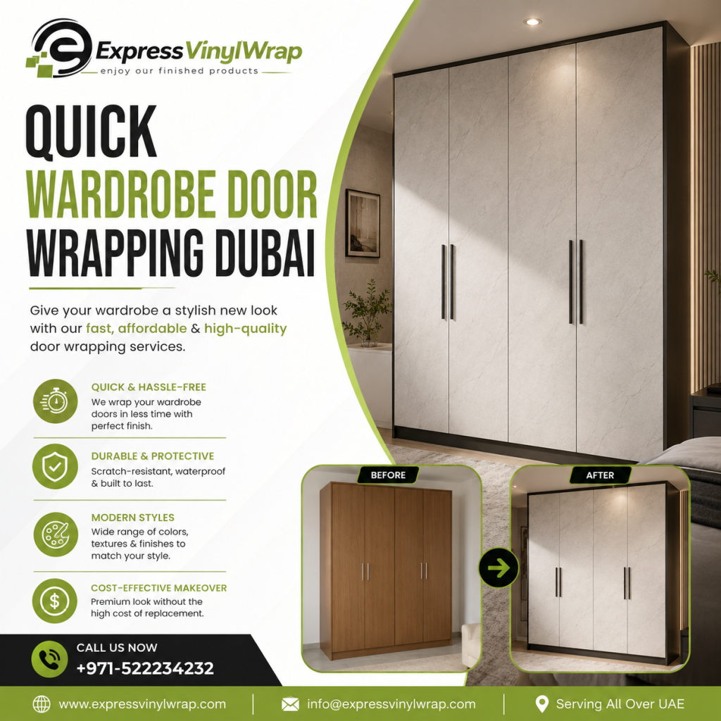 wardrobe door wrapping Dubai