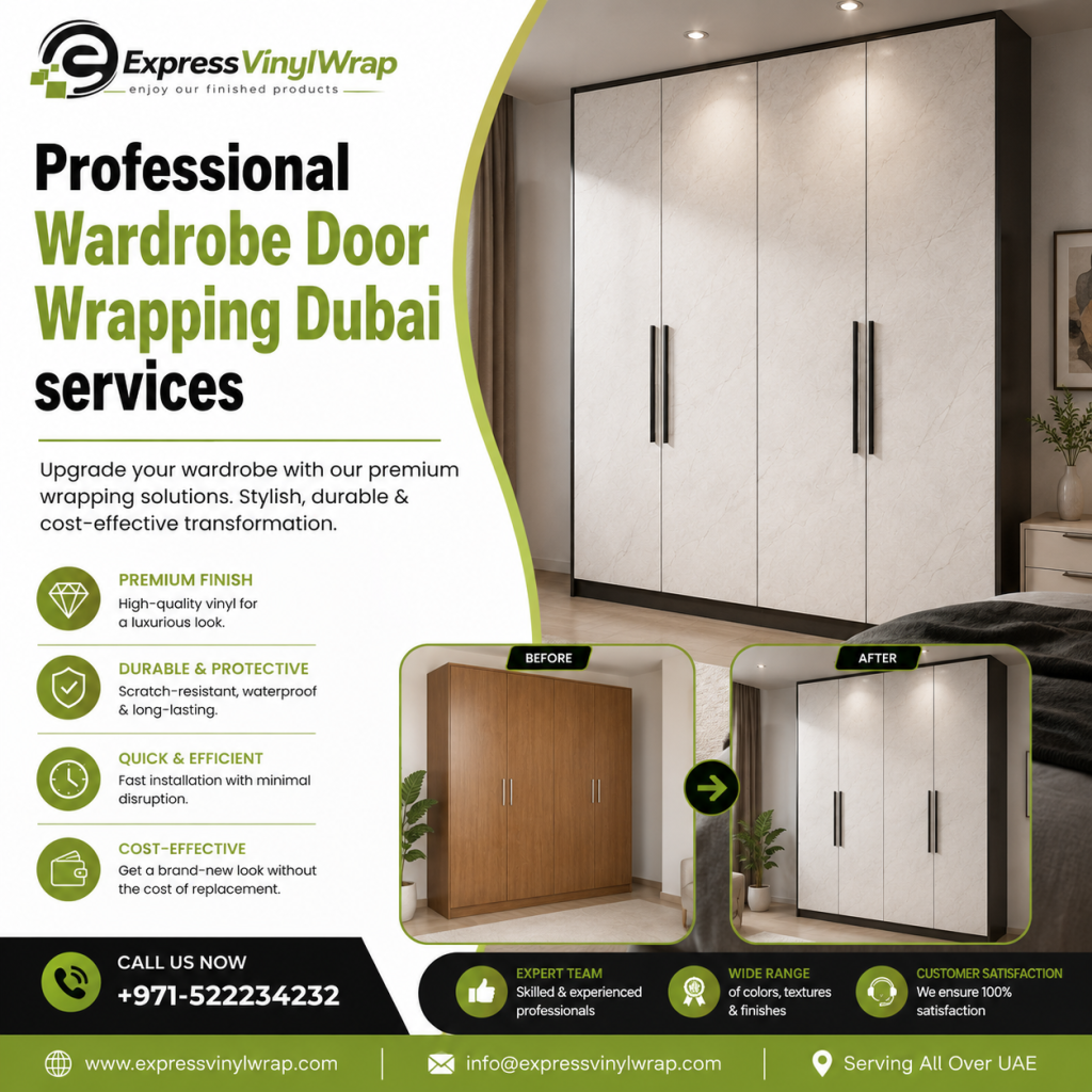 wardrobe door wrapping Dubai