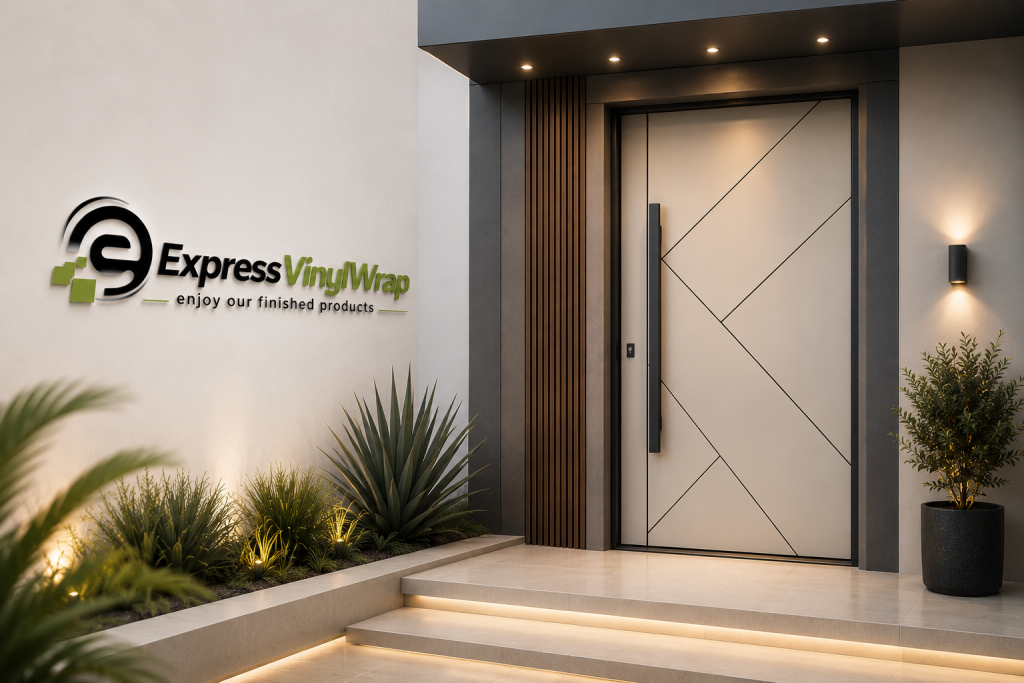 Door vinyl wrapping in Dubai