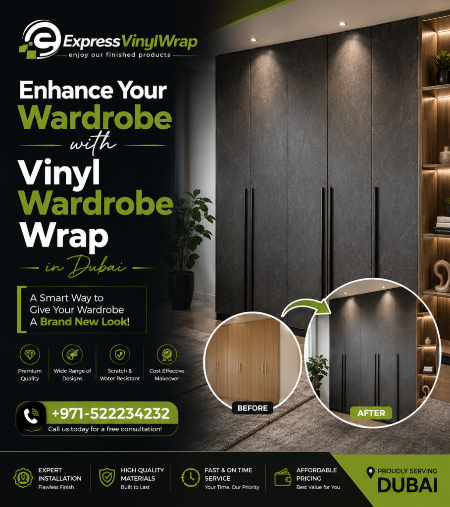 vinyl wardrobe wrapping in DUBAI